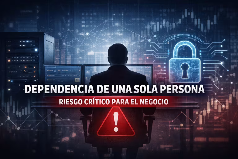 Continuidad del negocio vulnerable por dependencia de una sola persona con accesos y procesos críticos
